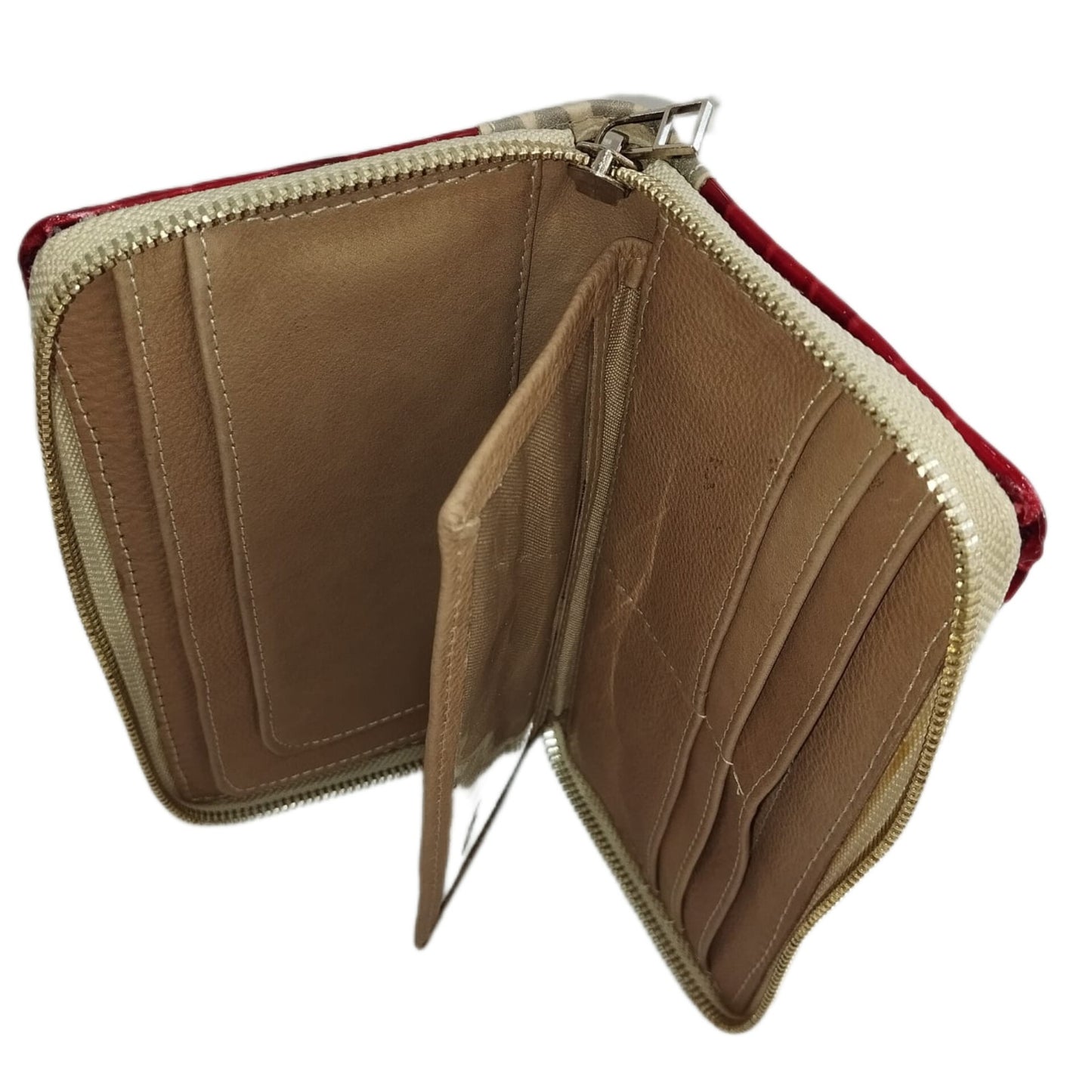 BILLETERA CUERO ACHAROLADO ROJO - DAMA