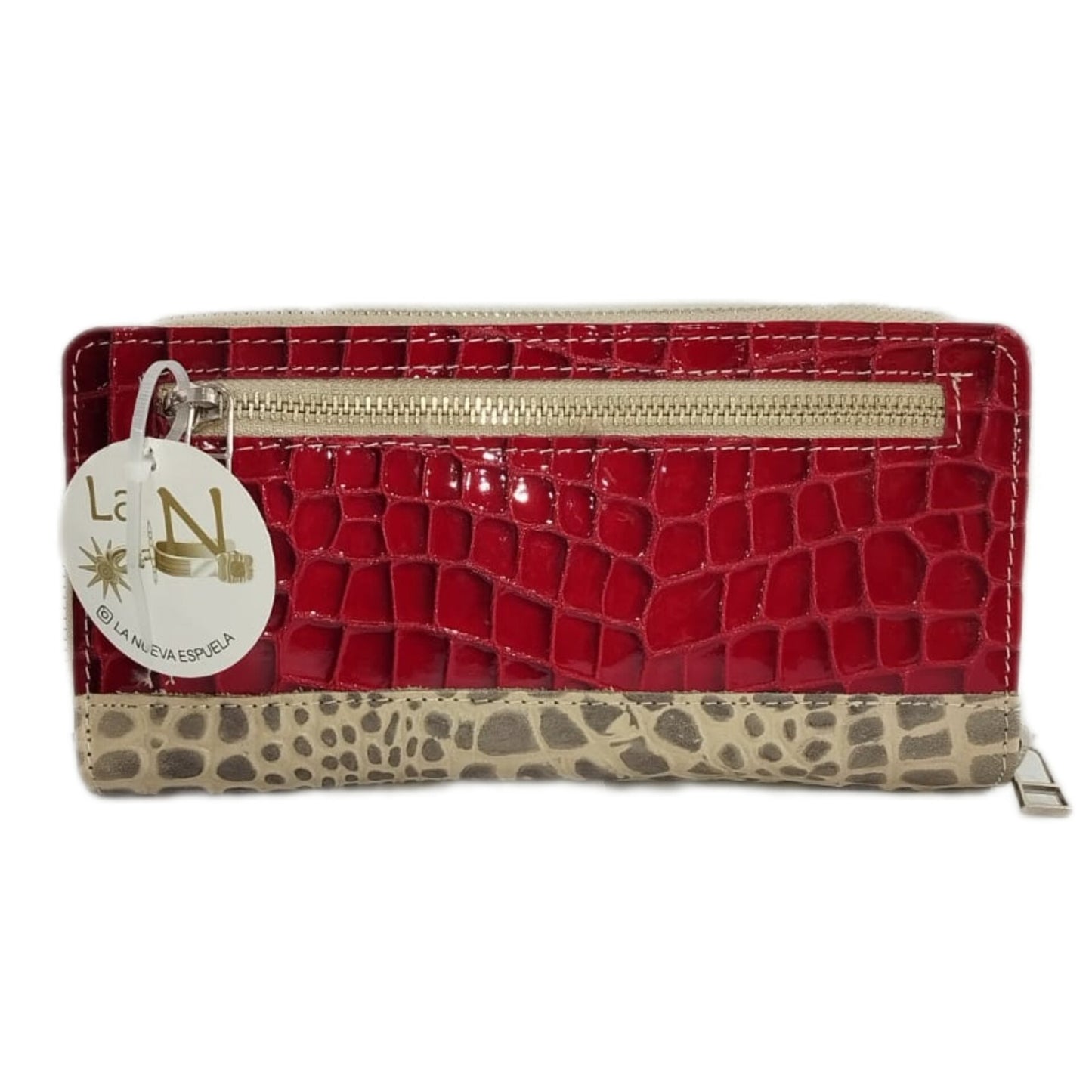 BILLETERA CUERO ACHAROLADO ROJO - DAMA