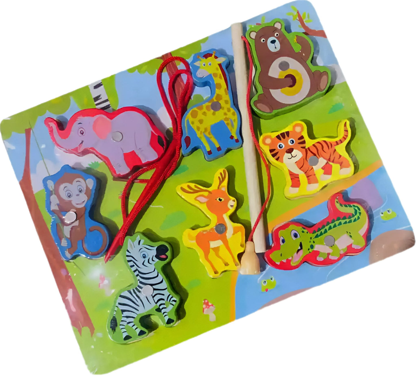 JUEGO PESCA Y ENHEBRADO - MADERA