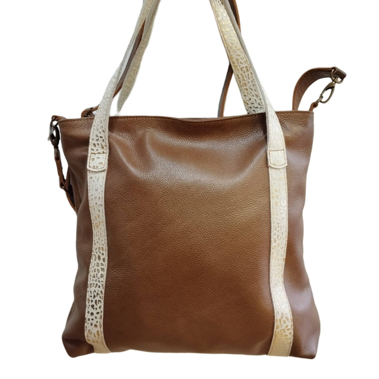 CARTERA TOTE COMBINADA METALIZADO