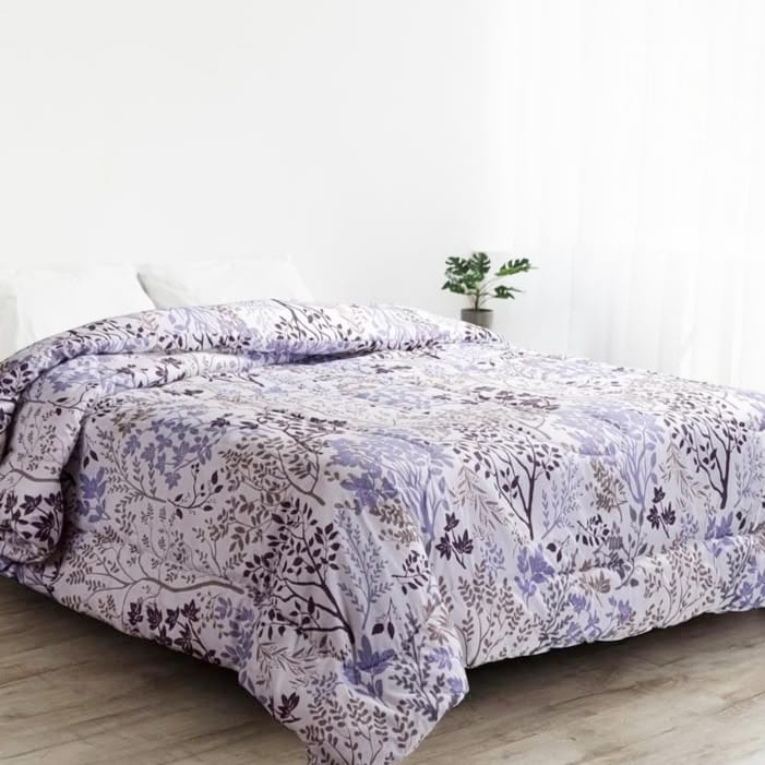 ACOLCHADO 2 PLAZAS FLOREADO CON LILA