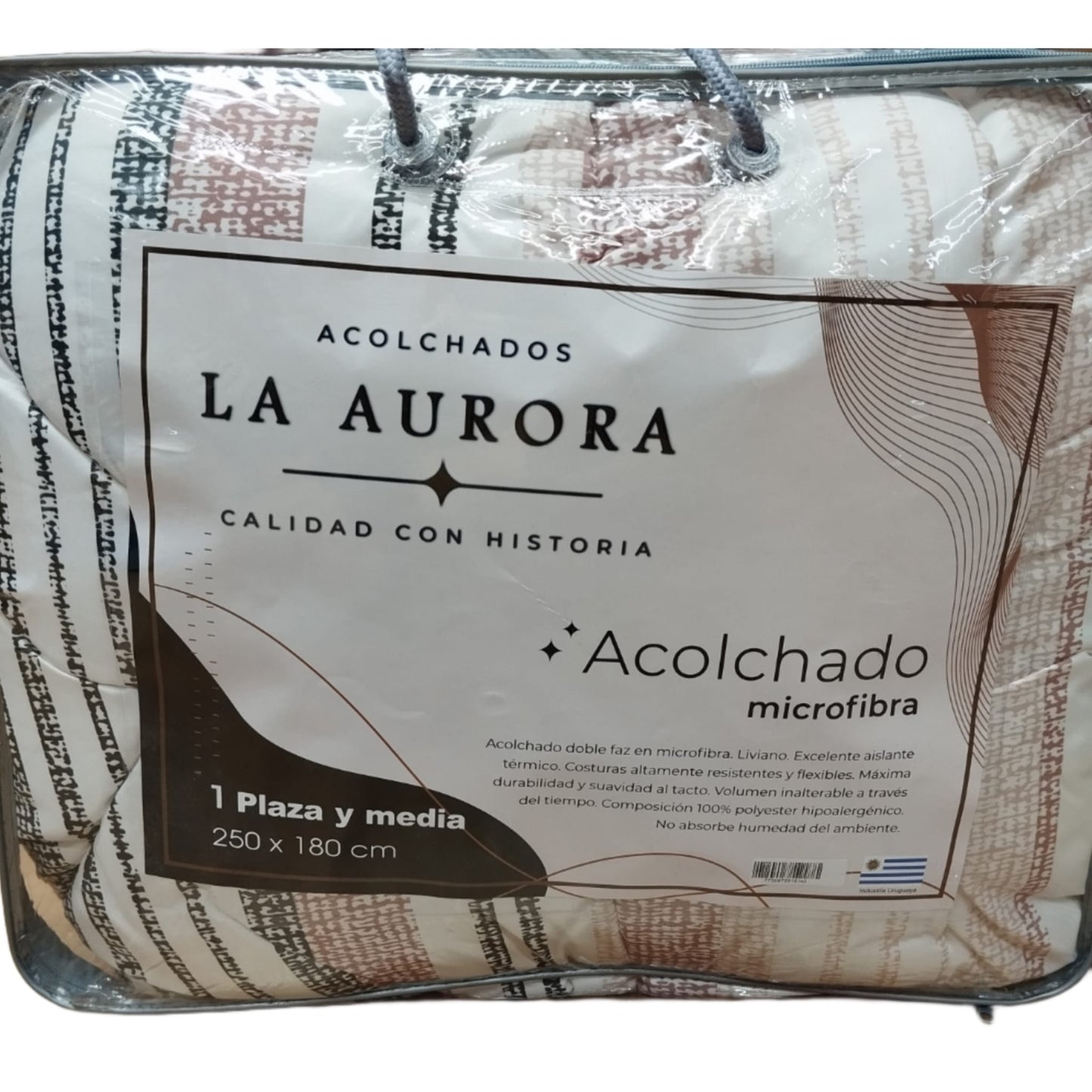 ACOLCHADO PLAZA Y MEDIA RAYAS ROSA