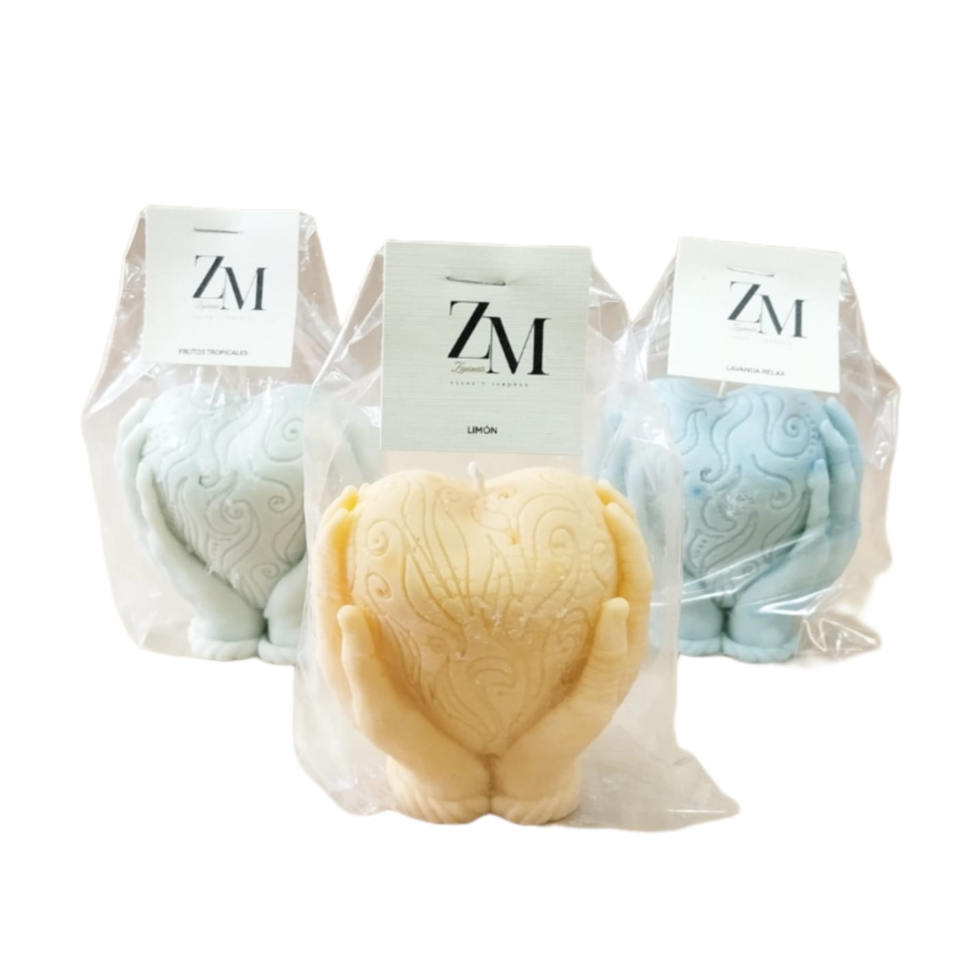 VELA AROMATICA CORAZON CON MANOS