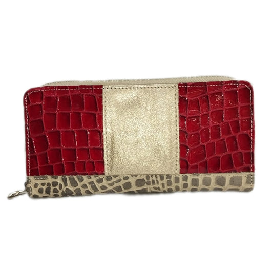 BILLETERA CUERO ACHAROLADO ROJO - DAMA