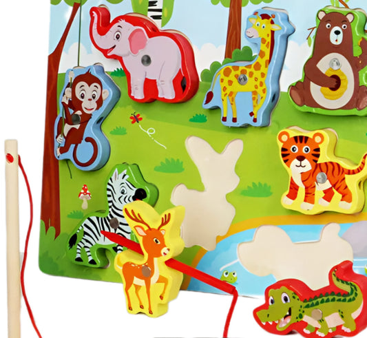 JUEGO PESCA Y ENHEBRADO - MADERA