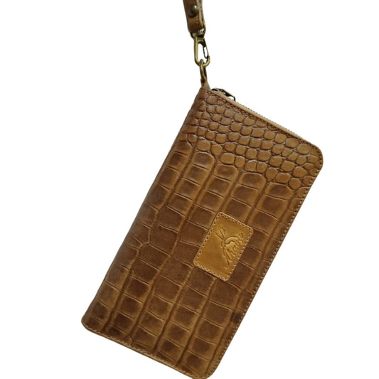 BILLETERA CROCO CON CIERRE - DAMA